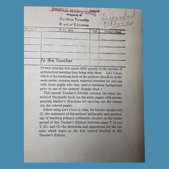 Vintage 1962 Let's Count Teacher's Edition Growth in Arithmetic Soft Cover Book - Picture 3 of 4